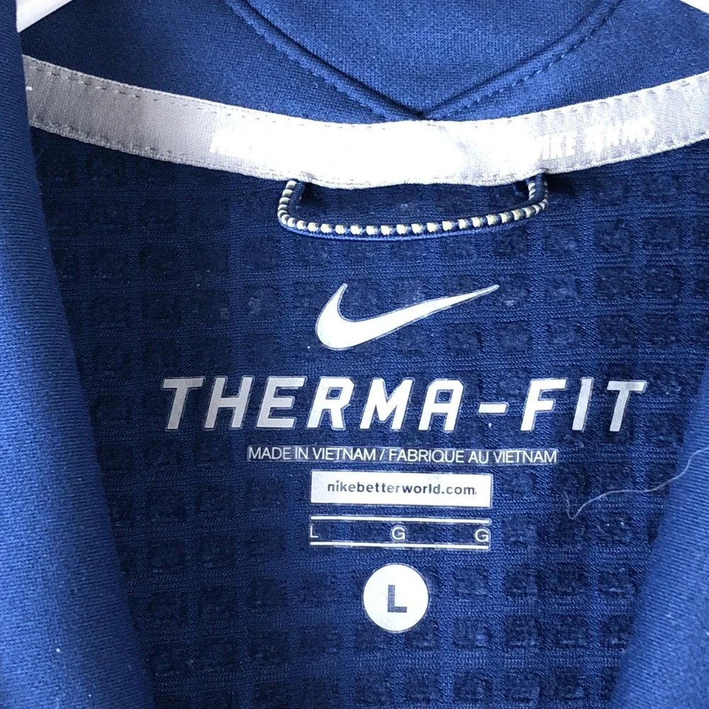 Nike Therma-FIT Jacket Mens Large Blue Full Zip Track Fleece Athletic Training